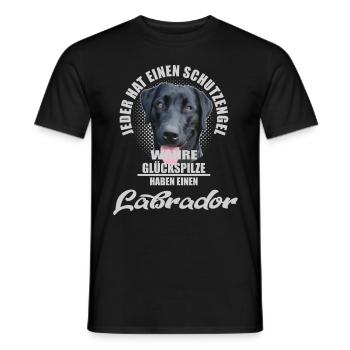 Schwarzer Labrador Schutzengel Spruch - Männer T-Shirt - Schwarz - Vorne - AI Model Male 178 light (178cm)