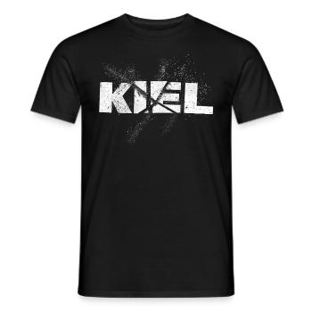 Kiel Allemagne City Font Grunge Splash - T-shirt homme - noir - Devant - AI Model Male 178 light (178cm)