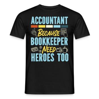 Accountant Bookkeeper Accounting - Men's T-Shirt - black - Front - AI Model Male 178 light (178cm)