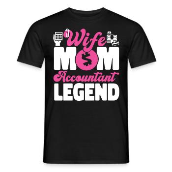 Accountant Bookkeeper Accounting - Men's T-Shirt - black - Front - AI Model Male 178 light (178cm)
