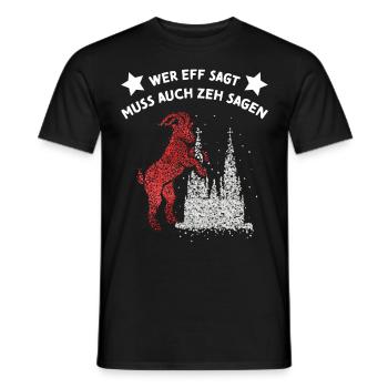 Kölner Dom Rot Weiss Rut Wies Fussball Karnevalist - Männer T-Shirt - Schwarz - Vorne - AI Model Male 178 light (178cm)