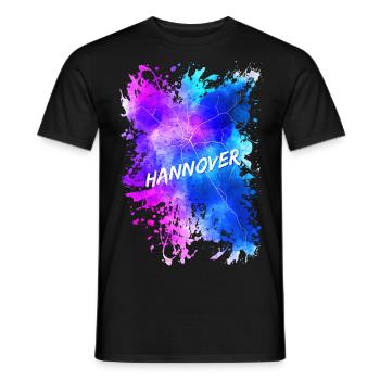 Hannovers Straßenbahnnetz im Ink-Design - Männer T-Shirt - Schwarz - Vorne - AI Model Male 178 light (178cm)