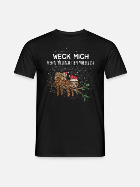 Weihnachtsmuffel Anti Weihnachten Faultier Santa - Männer T-Shirt - Schwarz
