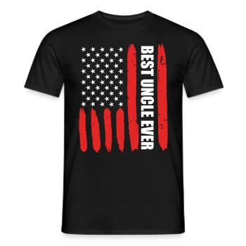 USA Uncle Best Uncle - Men's T-Shirt - black - Front - AI Model Male 178 light (178cm)
