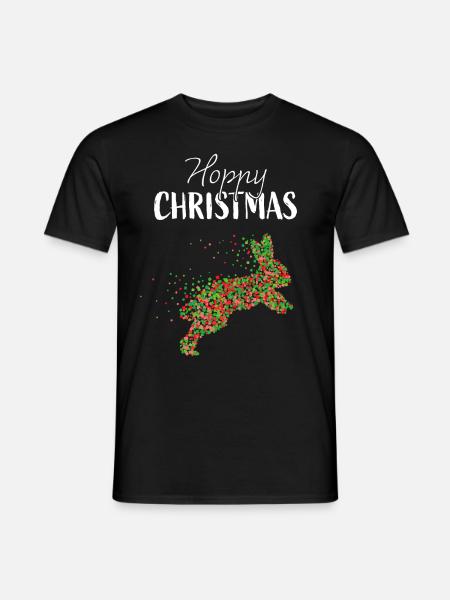 Hoppy Christmas Hasen Kanninchen Weihnachtszeit - Männer T-Shirt - Schwarz
