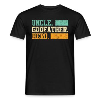 Onkel Pate Held Onkel - Männer T-Shirt - Schwarz - Vorne - AI Model Male 178 light (178cm)