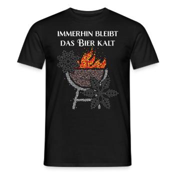Wintergrillen BBQ Grill Grillen Fleisch Winterzeit - Männer T-Shirt - Schwarz - Vorne - AI Model Male 178 light (178cm)
