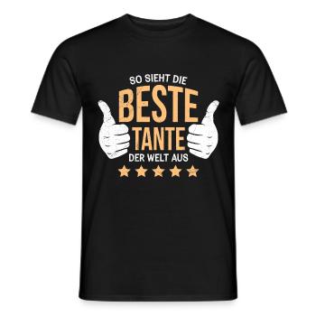 Beste Tante der Welt Familie Onkel Tante - Männer T-Shirt - Schwarz - Vorne - AI Model Male 178 light (178cm)