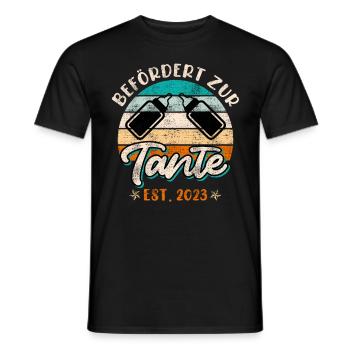 Promoted to Aunt Promotion Best Aunt - Men's T-Shirt - black - Front - AI Model Male 178 light (178cm)