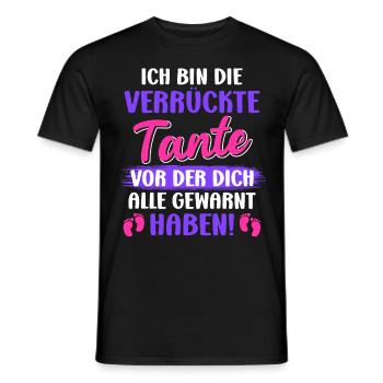 Die verrückte Tante vor der dich alle warnen Tante - Männer T-Shirt - Schwarz - Vorne - AI Model Male 178 light (178cm)