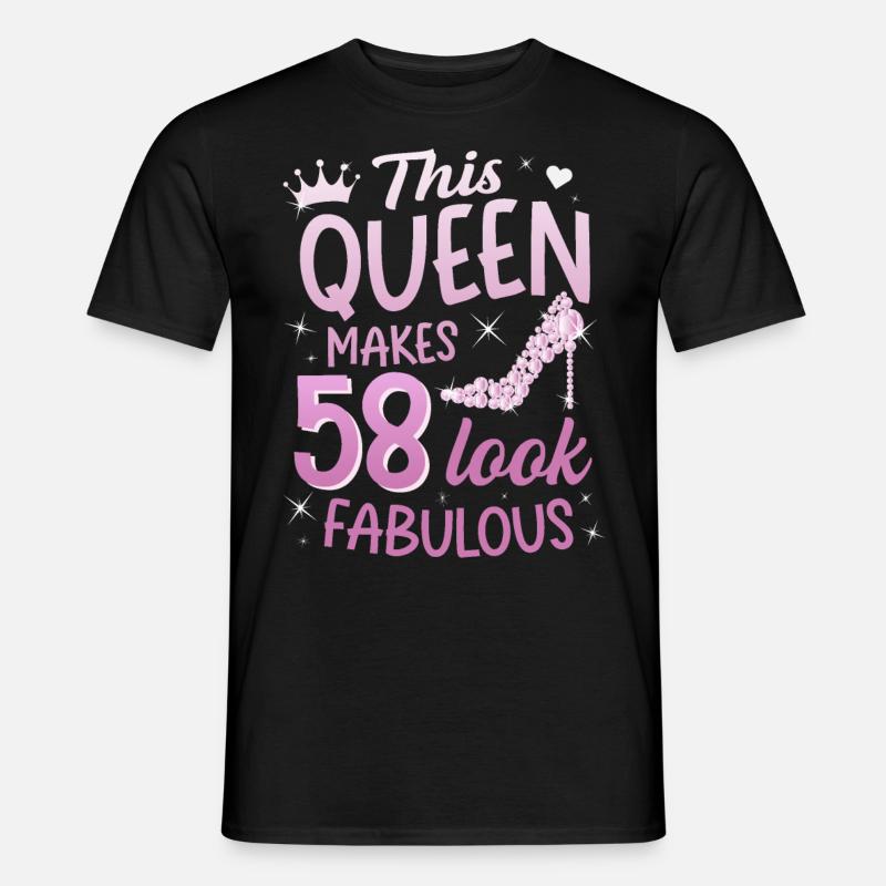 This Queen makes 58 look Fabulous 58. Geburtstag - Männer T-Shirt - Schwarz