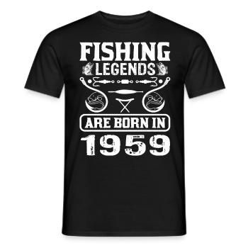 Les légendes de la pêche sont nées en 1959 - T-shirt homme - noir - Devant - AI Model Male 178 light (178cm)
