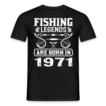 Fishing Legends Are Born In 1971 - Männer T-Shirt - Schwarz - Vorne - AI Model Male 178 light (178cm)