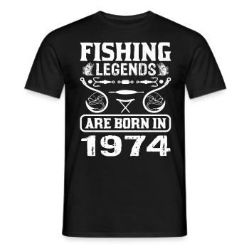 Fishing Legends Are Born In 1974 - Männer T-Shirt - Schwarz - Vorne - AI Model Male 178 light (178cm)