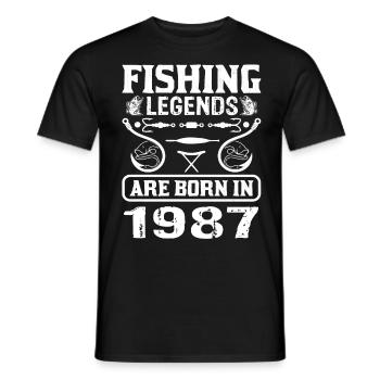 Fishing Legends Are Born In 1987 - Männer T-Shirt - Schwarz - Vorne - AI Model Male 178 light (178cm)