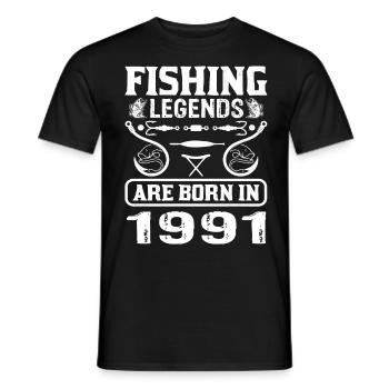 Les légendes de la pêche sont nées en 1991 - T-shirt homme - noir - Devant - AI Model Male 178 light (178cm)