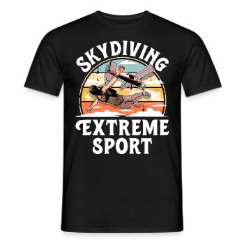 Skydiving Parachuting Parachute - Men's T-Shirt - black - Front - AI Model Male 178 light (178cm)