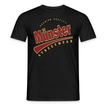 Münster Germany College High School Style - Men's T-Shirt - black - Front - AI Model Male 178 light (178cm)