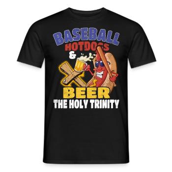 Baseball Hot Dogs & Bière The Holy Trinity Baseball - T-shirt homme - noir - Devant - AI Model Male 178 light (178cm)