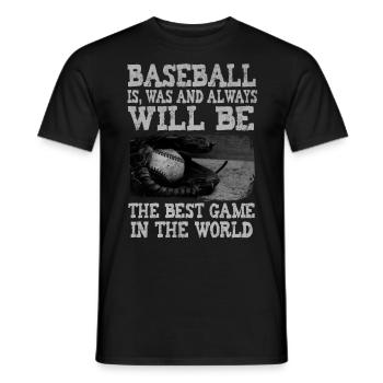Le baseball est le meilleur jeu au monde - T-shirt homme - noir - Devant - AI Model Male 178 light (178cm)