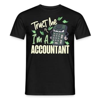 Accountant Bookkeeper Accounting - Men's T-Shirt - black - Front - AI Model Male 178 light (178cm)