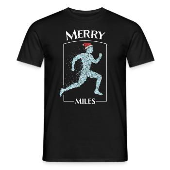Jogging Joggers Running Santa Claus Hat Christmas Time - Men's T-Shirt - black - Front - AI Model Male 178 light (178cm)
