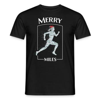 Jogging Joggers Running Santa Claus Hat Christmas Time - Men's T-Shirt - black - Front - AI Model Male 178 light (178cm)