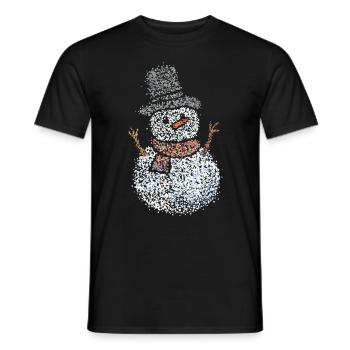 Snowman Snow Wintertime Winter Happiness - Men's T-Shirt - black - Front - AI Model Male 178 light (178cm)