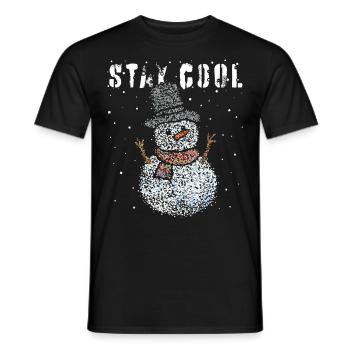 Snowman Snowflakes Winter time December - Men's T-Shirt - black - Front - AI Model Male 178 light (178cm)