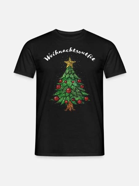 Weihnachtsoutfit Weihnachtsbaum Christbaum - Männer T-Shirt - Schwarz