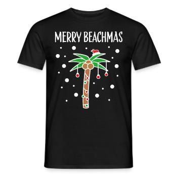 Joyeux Beachmas Palm Beach Sea Holiday Noël - T-shirt homme - noir - Devant - AI Model Male 178 light (178cm)