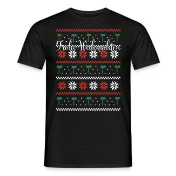 Frohe Weihnachten Palme Strand Heiligabend - Männer T-Shirt - Schwarz - Vorne - AI Model Male 178 light (178cm)