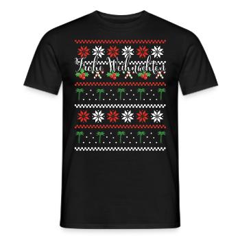 Frohe Weihnachten Palme Strand Meer Urlaub - Männer T-Shirt - Schwarz - Vorne - AI Model Male 178 light (178cm)