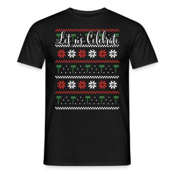 Palm Christmas Party Nordic Patterns Xmas - Men's T-Shirt - black - Front - AI Model Male 178 light (178cm)