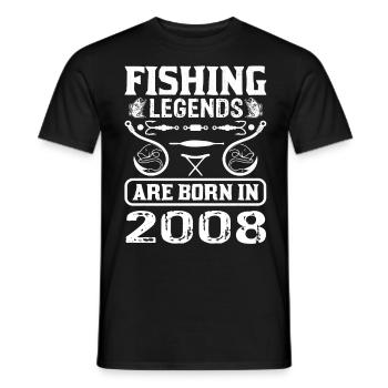 Les légendes de la pêche sont nées en 2008 - T-shirt homme - noir - Devant - AI Model Male 178 light (178cm)