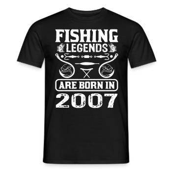 Les légendes de la pêche sont nées en 2007 - T-shirt homme - noir - Devant - AI Model Male 178 light (178cm)
