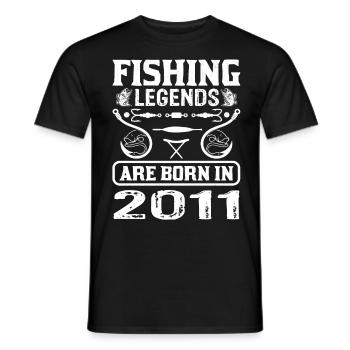 Fishing Legends Are Born In 2011 - Männer T-Shirt - Schwarz - Vorne - AI Model Male 178 light (178cm)