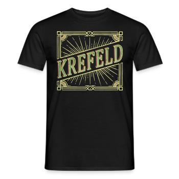Krefeld Deutschland Stadt Schrift Vintage Retro - Männer T-Shirt - Schwarz - Vorne - AI Model Male 178 light (178cm)