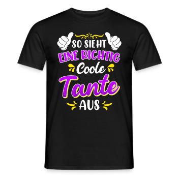 So sieht eine coole Tante aus Beste Tante - Männer T-Shirt - Schwarz - Vorne - AI Model Male 178 light (178cm)