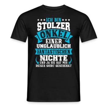 Stolzer Onkel einer fantastischen Nichte - Männer T-Shirt - Schwarz - Vorne - AI Model Male 178 light (178cm)