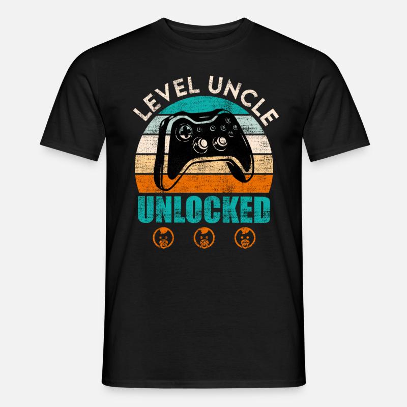 Level Onkel freigeschaltet Onkel - Männer T-Shirt - Schwarz