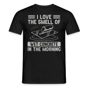 Wet Concrete In The Morning Lustige Betonbauer - Männer T-Shirt - Schwarz - Vorne - AI Model Male 178 light (178cm)