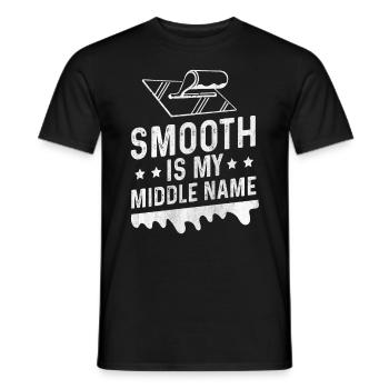 Smooth Is My Middle Name Betonbauer - Männer T-Shirt - Schwarz - Vorne - AI Model Male 178 light (178cm)