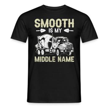 Smooth Is My Middle Name Betonbauer - Men's T-Shirt - black - Front - AI Model Male 178 light (178cm)