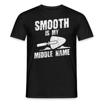 Smooth Is My Middle Name Betonbauer - Men's T-Shirt - black - Front - AI Model Male 178 light (178cm)