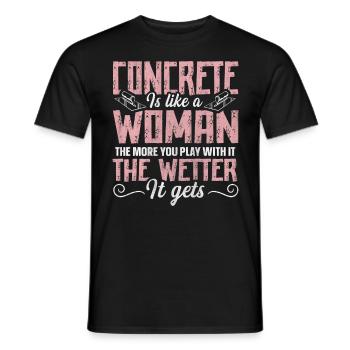 Concrete Is Like A Woman Betonbauer - Men's T-Shirt - black - Front - AI Model Male 178 light (178cm)