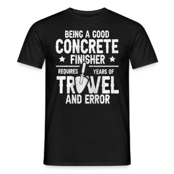 Années de truelle et d’erreur Betonbauer - T-shirt homme - noir - Devant - AI Model Male 178 light (178cm)