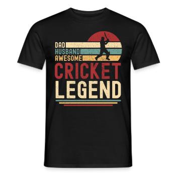 papa mari légende du cricket rétro vintage - T-shirt homme - noir - Devant - AI Model Male 178 light (178cm)