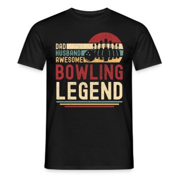 Papa Husband Bowling Legend rétro vintage - T-shirt homme - noir - Devant - AI Model Male 178 light (178cm)