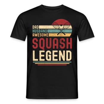 Papa Husband Squash Legend retro vintage - Men's T-Shirt - black - Front - AI Model Male 178 light (178cm)